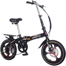 JKDD Falträder 20"Faltrad mit Variabler Geschwindigkeit, Faltrad für Erwachsene und Kinder, 7-Gang-Getriebesystem, geringes Gewicht, leicht zu Falten, Sattel / Griff höhenverstellbar (Black)