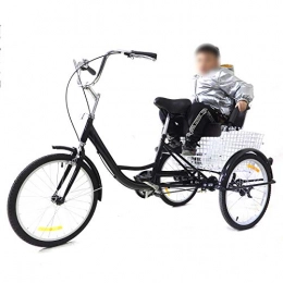 Fetcoi Fahrräder 20 Zoll 3 Rad Fahrrad Für Erwachsene Dreirad Mit Kindersitz Und Dreirädriger Klappkorb Fahrrad Schwarz Geschenk