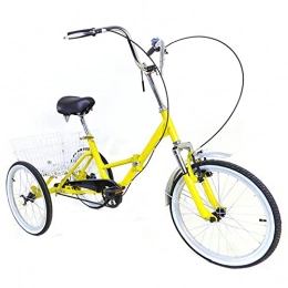 20 Zoll Dreirad Klapprad 3 Räder Fahrrad mit Einkaufskorb für Erwachsene Senioren Klappbar Erwachsenendreirad Trike