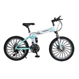 ZXQZ Fahrräder 20 Zoll Faltrad, 7-Gang-Studenten-Mountainbike mit Mechanischen Bremsen Vorne und Hinten, für Jungen und Mädchen (Color : White)