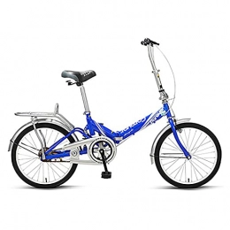 FYHCY Falträder 20 Zoll Klapprad City Bike, ultraleichte tragbare Klappfahrrad, Retro Style Citybikes Faltbare Trekking-Fahrrad-Licht-Fahrrad, Erwachsene Männer und Frauen Freien Reitausflug Blue