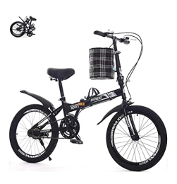 NBWE Falträder 20-Zoll-Klapprad Damenfahrräder Ultraleicht und tragbar, Mobilitätsfahrräder für Studenten und Erwachsene, kann in den Kofferraum gesteckt Werden, komfortable Rennräder(Color:Black, Size:20inch)