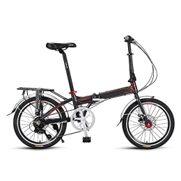 JAMCHE Fahrräder 20-Zoll-Klapprad, leichtes, faltbares City-Fahrrad aus Legierung, faltbares Fahrrad, kleines Unisex-Klapprad mit 7 Gängen und variabler Geschwindigkeit, tragbares Fahrrad für Erwachsene, Stadtfahrrad
