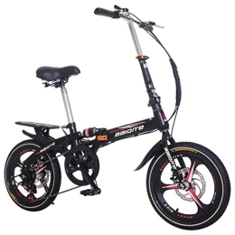 Amuse-MIUMIU Falträder 20 Zoll leichtes Mini-Faltrad Kleines tragbares Fahrrad für Erwachsene Schüler, Kompaktes Fahrrad mit Variabler Geschwindigkeit, zur Arbeit / zur Schule / Freizeit - einfach zu tragen (Schwarz)