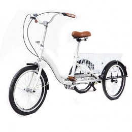RANZIX Fahrräder 20 Zoll Single Speed Dreirad für Erwachsene - 3 Rad Fahrrad, Erwachsenendreirad, Dreirad für Senioren Radfahren mit Einkaufskorb für Erwachsene und Senioren