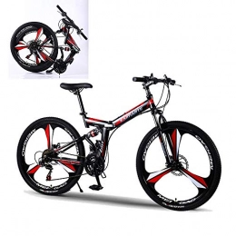 HLGQ Falträder 21 Speed-Folding Fahrrad, 26" Rad Mountain Bike Für Männer Frauen, Mit Hohen Geschwindigkeit Ändern Doppel Shock Absorptionsystem, Für Alle Arten Von Straßen, Rot