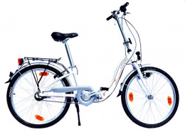 24 Zoll Fahrräder 24 Zoll Lander Faltrad 7 Gang Shimano Nabenschaltung Rücktritt Aluminiumrahmen StVZO-Ausstattung weiß
