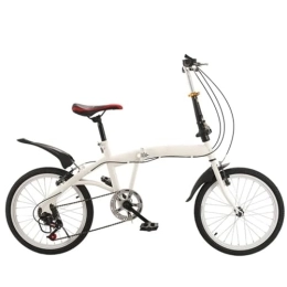 Generic Falträder 50, 8 cm (20 Zoll) Klappfahrrad City Tragbares Fahrrad Doppel-V-Bremse Faltbares Fahrrad Weiß 50, 8 cm #6 Gang