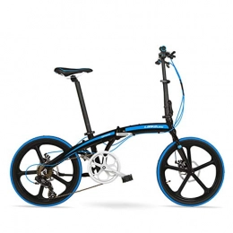 ZPEE Fahrräder 7 Geschwindigkeiten Kompakte Klappräder, Aluminiumlegierung Rahmen Doppelscheibenbremse Pendler-Fahrrad, 20 Zoll Faltfahrrad Zu City Riding Unisex