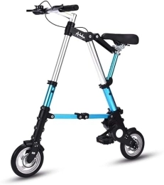 ZLYJ Falträder 8 Zoll Faltrad Leichtes Aluminium Faltrad, Citybike Schnellfaltsystem Ultraleichtes tragbares Schülerrad für Erwachsene Blue