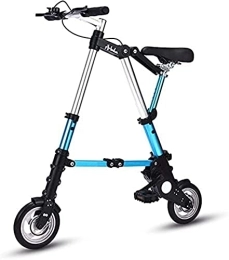 ZLYJ Falträder 8 Zoll Mini Faltrad, Leichtes Aluminium, Bequem Verstellbares City Schnellfaltsystem, Ultraleichtes Tragbares Studentenrad Für Erwachsene Blue