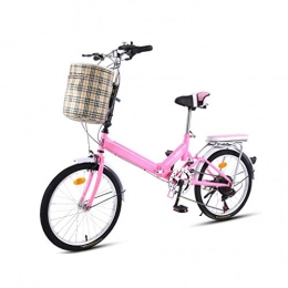 Acher Fahrräder Acher Klapprad 20 Zoll Fahrrad-Student mit Variabler Geschwindigkeit Stoßdämpfer Fahrräder Kinder Adolescent Männer und Frauen City Bike (Color : Pink)