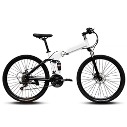  Falträder Adult Mountainbike Dual-Scheibenbremse faltbares Fahrrad mit 21 / 24 / 27 Geschwindigkeits-Drivetrain, 24-Zoll-Rad, Doppelscheibenbremse, Rahmen mit hohem Kohlenstoffstahl, DREI-Knick-Rad-Pendlerrad für