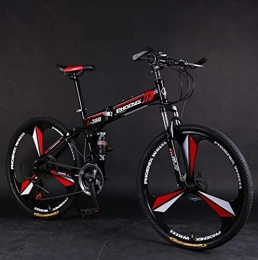 AISHFP Fahrräder AISHFP Faltbares Mountainbike, Doppelscheibenbremse für Erwachsene, Strand-Schneemobilfahrrad, Upgrade-Rahmen aus kohlenstoffhaltigem Stahl, 24-Zoll-Räder, A, 21 Speed