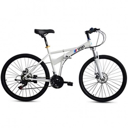 LYXQQ Falträder Aluminium-Faltrad, Unisex Faltrad Folding City Bike Leicht Faltrad, Das Mountainbike-Last Bearing 150Kg, 26 Zoll, Weiß
