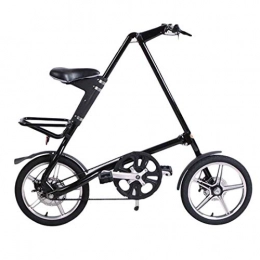 MYMGG Falträder Aluminiumlegierung Faltbares Fahrrad Erwachsene Fahrräder Für Männer Frau Doppelscheibenbremssystem, Schwarz, 14 inches
