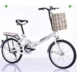 ALUNVA Fahrräder ALUNVA Erwachsene Klapprad, City Bike, Kompaktes Fahrrad, Rennrad, Tragbares Fahrrad, Mini Leichte Faltbare Fahrrad-Weiß 20inch