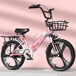 Ambayz Fahrräder Ambayz Faltbares Kinderfahrrad 18 20 Zoll Aluminium Jungen Mädchen Fahrrad Mit Körben Und Getränkehaltern Alter 10-12 Jahre Einteiliges Rad, Rosa, 18inch