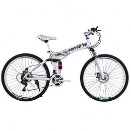 AMH 24 Zoll Erwachsenen Speedbike Transport Werkzeug Faltbares Mountainbike - Leichtes Mini Faltrad Kleines tragbares Fahrrad Erwachsener Student (Weiß)