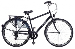 amiGO Fahrräder Amigo Style - Cityräder für Herren - Herrenfahrrad 28 Zoll - Geeignet ab 170-175 cm - Shimano 6 Gang-Schaltung - Citybike mit Handbremse, Beleuchtung und fahrradständer - Schwarz / Grau