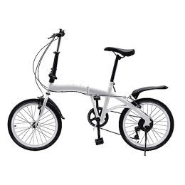 AOAPUMM Falträder AOAPUMM 20 Zoll weißes Faltrad 6-Gang-Faltrad Doppel-V-Bremse Stadtrad Fahrrad für Erwachsene