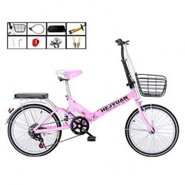 AOHMG Fahrräder AOHMG 20'' Faltrad klapprad für Erwachsene, 7- Gang Leichte Stahlrahmen Unisexe Faltbare Stadt Fahrrad, mit Fender / Rear-Rack, Pink