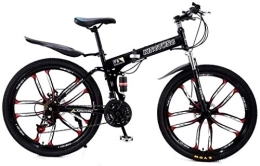 Aoyo Fahrräder Aoyo Mountainbike Falträder, 27-Gang-Doppelscheibenbremse Fully Anti-Rutsch, leichten Alurahmen, Federgabel, (Color : Black3, Size : 24 inch)