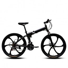 ASPZQ Falträder ASPZQ Dual-Scheibenbremse-Faltrad, Komfortables Mobiler Tragbares Kompaktes Leichte Faltende Mountainbike Erwachsene Student Lightweight Bike, Schwarz, 24 inches