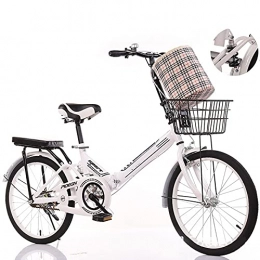 ASPZQ Falträder ASPZQ Faltfahrräder, Bequemes Mobiles Mobiler Tragbares Kompaktes Leichte Faltbare Faltende Fahrrad Erwachsene Student Lightweight Bike, Weiß, 16 inches