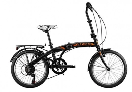 Atala Fahrräder Atala Klapprad Modell 2020, ultrakompakt, Blue Lake 20 Zoll, Farbe Schwarz – Orange, 6 Gänge