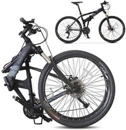 AYDQC Falträder AYDQC Bikes Off-Road-Fahrradfahrrad, 26-Zoll-Faltschock-absorbierendes Fahrrad, faltbares Pendler-Bike - 27 Geschwindigkeitszahnräder - Doppelscheibenbremse 7-14, blau fengong (Color : Black)