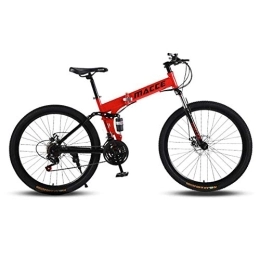 AYDQC Falträder AYDQC Mountainbike 26 Zoll mit Doppelscheibenbremse, Erwachsener MTB, faltendes Fahrrad mit Verstellbarer Sitz, verdickter Kohlenstoffstahlrahmen, Speichenrad, rot fengong