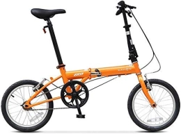 AYHa Falträder AYHa 16" Mini Falträder, Erwachsene Männer Frauen Students Leichtgewichtler Faltrad, High-Carbon-Stahl verstärkt Rahmen Pendler Fahrrad, Orange