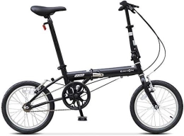 AYHa Fahrräder AYHa 16" Mini Falträder, Erwachsene Männer Frauen Students Leichtgewichtler Faltrad, High-Carbon-Stahl verstärkt Rahmen Pendler Fahrrad, Schwarz