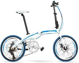 AYHa Fahrräder AYHa 7-Gang Faltrad, Erwachsene Unisex 20" Light Weight Falträder, Aluminium Rahmen Leichtes bewegliches faltbare Fahrrad, Weiß, Spokes