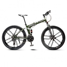 BEIGOO Fahrräder BEIGOO 24Zoll Faltbares Mountainbike, Unisex Faltrad Klapprad, Speed Vollfederung Folding Bike Klappfahrrad, für Erwachsene Männer Und Frauen Jugendliche-30Gang-Grün B.
