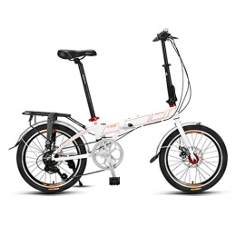 Bicicletta Fahrräder Bicicletta Faltbar, 20 Zoll, männlich und weiblich, 7-Gang-Rahmen aus Aluminiumlegierung (Farbe: Weiß, Größe: 150 x 77 x 117 cm).