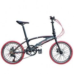 Bike Falträder Bike 20 Zoll Doppelrohr Faltbares Fahrrad Ultraleicht Und Tragbar Scheibenbremse Siebengang-Positioniergetriebe Männer Und Frauen Erwachsene Rennradfahren Grau Weiß Rot