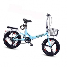 GFEI Fahrräder Bike Fahrrad Klapprad 20 Zoll 6 Variable Geschwindigkeit Faltbares Ultraleichtes Fahrrad Tragbare Fahrrad-stoßdämpfer Mit Variabler Geschwindigkeit, Rutschfestes Rennrad für Erwachsene Kinder-Blau