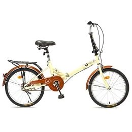 Bikes Klappräder MM Faltbares Fahrrad for Erwachsene, City-Rennrad, Rahmen Aus Kohlenstoffstahl Und rutschfeste Reifen, Einfach Zu Montieren, 2 Farben (Color : Yellow)