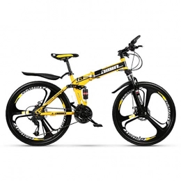 BXU-BG Fahrräder BXU-BG Outdoor-Sport 26" Dual Suspension Mountain Bike 24 Geschwindigkeit HighCarbon Stahlrahmen und Doppelscheibenbremsen (Color : Yellow)