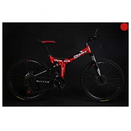 BXU-BG Falträder BXU-BG Outdoor-Sport 26" Fahrräder Full Suspension Mountainbike, 2130 Beschleunigt HighCarbon Stahlrahmen Stoßdämpfung (Color : Red, Size : 27 Speed)