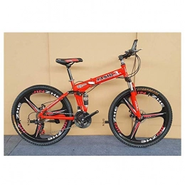 BXU-BG Falträder BXU-BG Outdoor-Sport Mountain Bike 26 Zoll-Rad-Stahlrahmen 3Spoke Räder Doppelaufhebung-Straßen-Fahrrad (21 Speed) (Color : Red)
