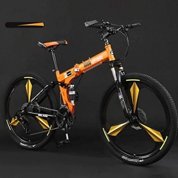 CHHD Falträder CHHD Zusammenklappbares Mountainbike-Fahrrad, Doppelstoßdämpfer-Scheibenbremse Offroad-Rennen für Studentinnen Variables Rennrad, 24-Gang 26 Zoll (geeignet für eine Höhe von 1, 6 bis 1, 8