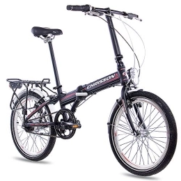 CHRISSON Fahrräder CHRISSON 20 Zoll Faltrad Klapprad - Foldrider 3.0 schwarz - Faltfahrrad für Herren und Damen - 20 Zoll klappbares Fahrrad mit 7 Gang Shimano Nexus Nabenschaltung - Folding City Bike