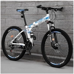 Chynalys Mountainbike 26 Zoll Klapprad Faltrad für Erwachsene Stahl mit hohem Kohlenstoffgehalt, Scheibenbremsen-Fahrräder, 21-Gang-klapprad Vollgefederte Fahrräder MTB für Männer und Frauen