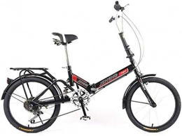 Generic Falträder Cityrder Mountainbikes Faltrad 6 Geschwindigkeit Radfahren Fahrrad Tragbare Folding Shifting Shock Absorption Rennrad (Farbe: Rot) -Schwarz