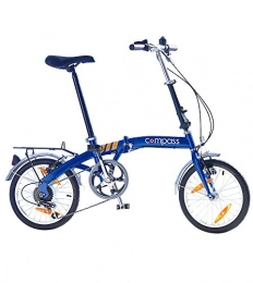 Compass Falträder Compass Faltrad / Klapprad 16 Zoll, Aluminium, 6-Gang Shimano Kettenschaltung Farbe blau