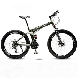 CPY-EX Fahrräder CPY-EX Folding Mountain Bike 21 / 24 / 27 / 30 Geschwindigkeit Fahrrad, Full Suspension MTB Faltbarer Rahmen 26", Speichen Felgen, A, 27