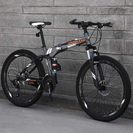 CPY-EX Fahrräder CPY-EX Folding Mountain Bike 21 / 24 / 27 Geschwindigkeit Fahrrad Full Suspension MTB Faltbarer Rahmen 26" Speichen Hub, C, 21